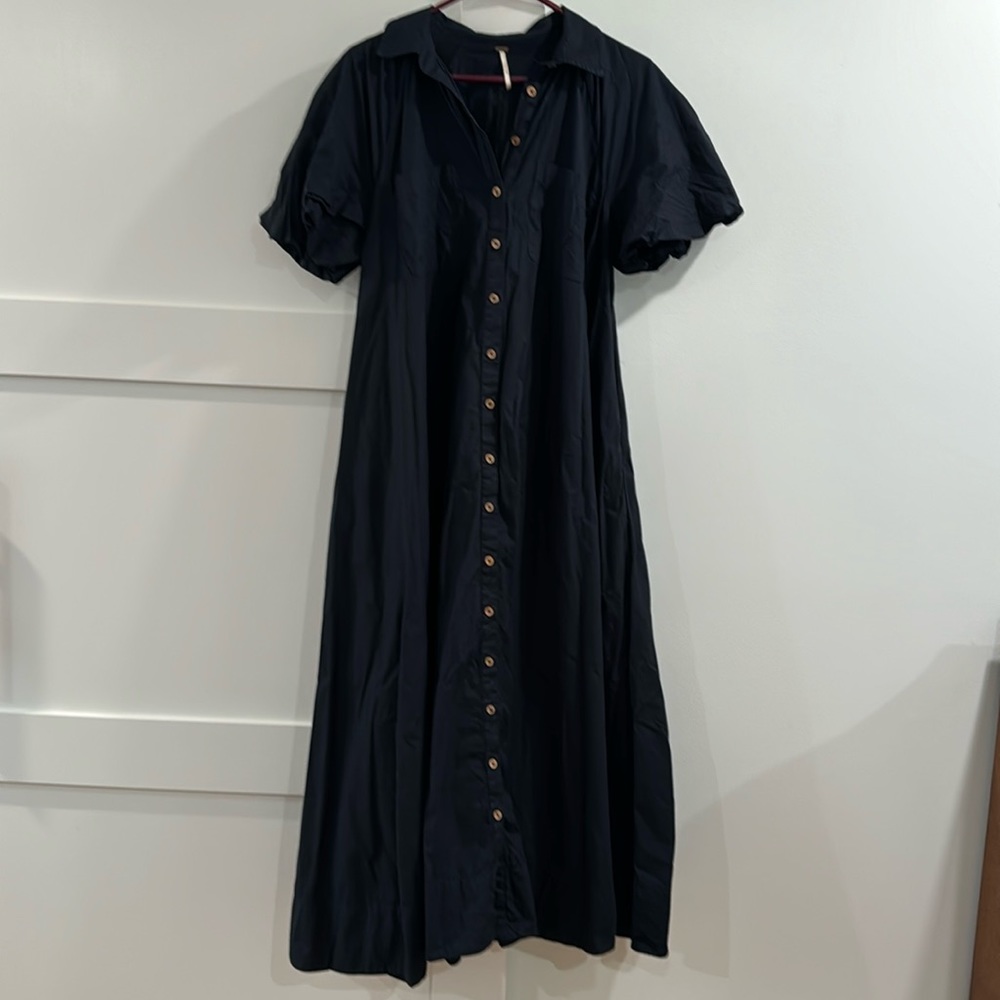 Free People maxi shirt dress with pockets